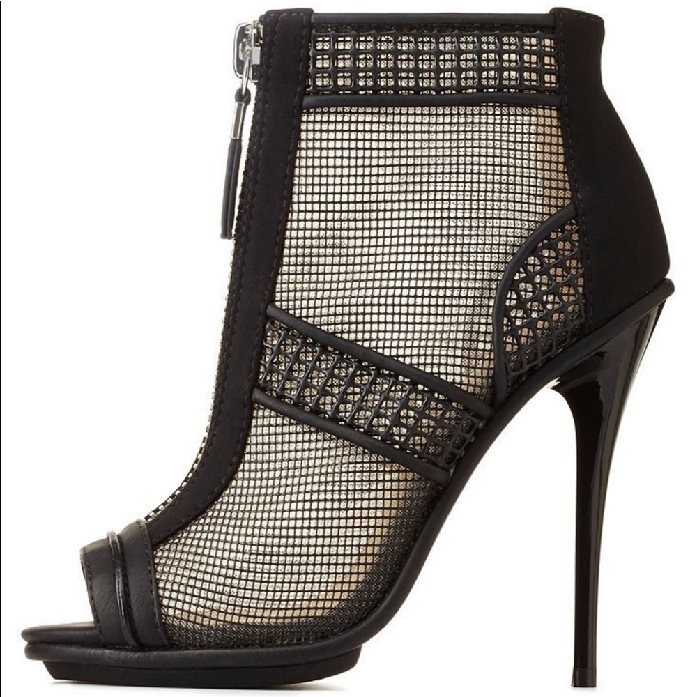 GX by Gwen Stefani AKIRA black mesh ankle bootie
